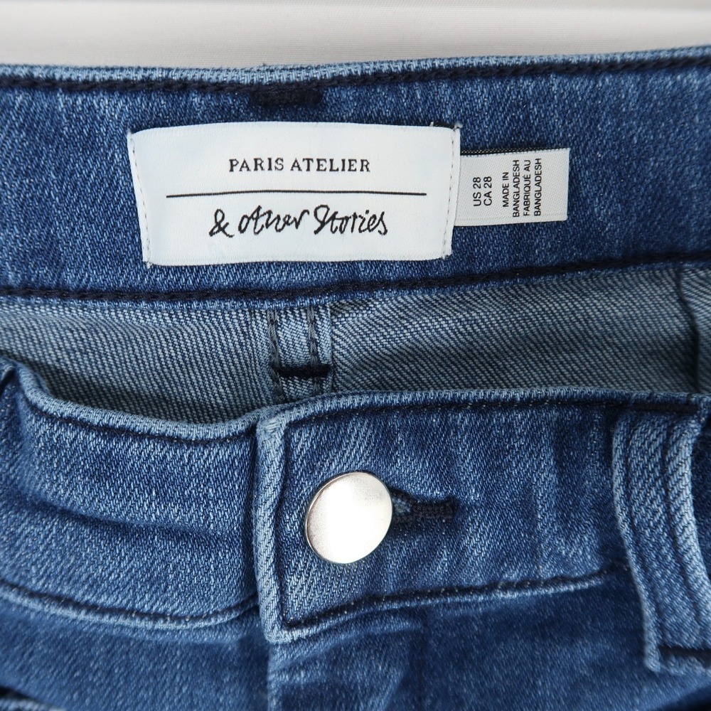 & Other Stories Paris Atelier Jeans Womens 28 Blue High Rise Wide Leg Flare - Picture 7 of 8